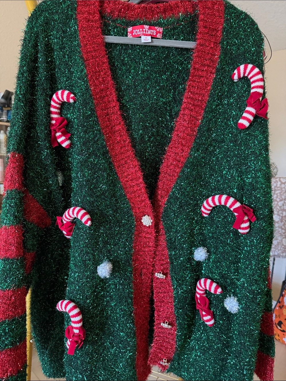 Women’s Jollidays sparkling holiday cardigan